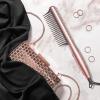 KISS Dry and Style Heat Brush, Wet to Dry Detangling and Volumizing Hot Comb, Tourmaline Ceramic Bristles, 2 Temperature Settings, Ultra Lightweight Handle, 360° Swivel Power Cord