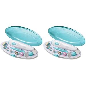 KISS Power File to Go Battery Powered Mani/Pedi Tool Professional Nail Care with 8 Attachments & Storage Case, Shape, Clean, and Polish Nails(9 Piece Set (Pack of 2))