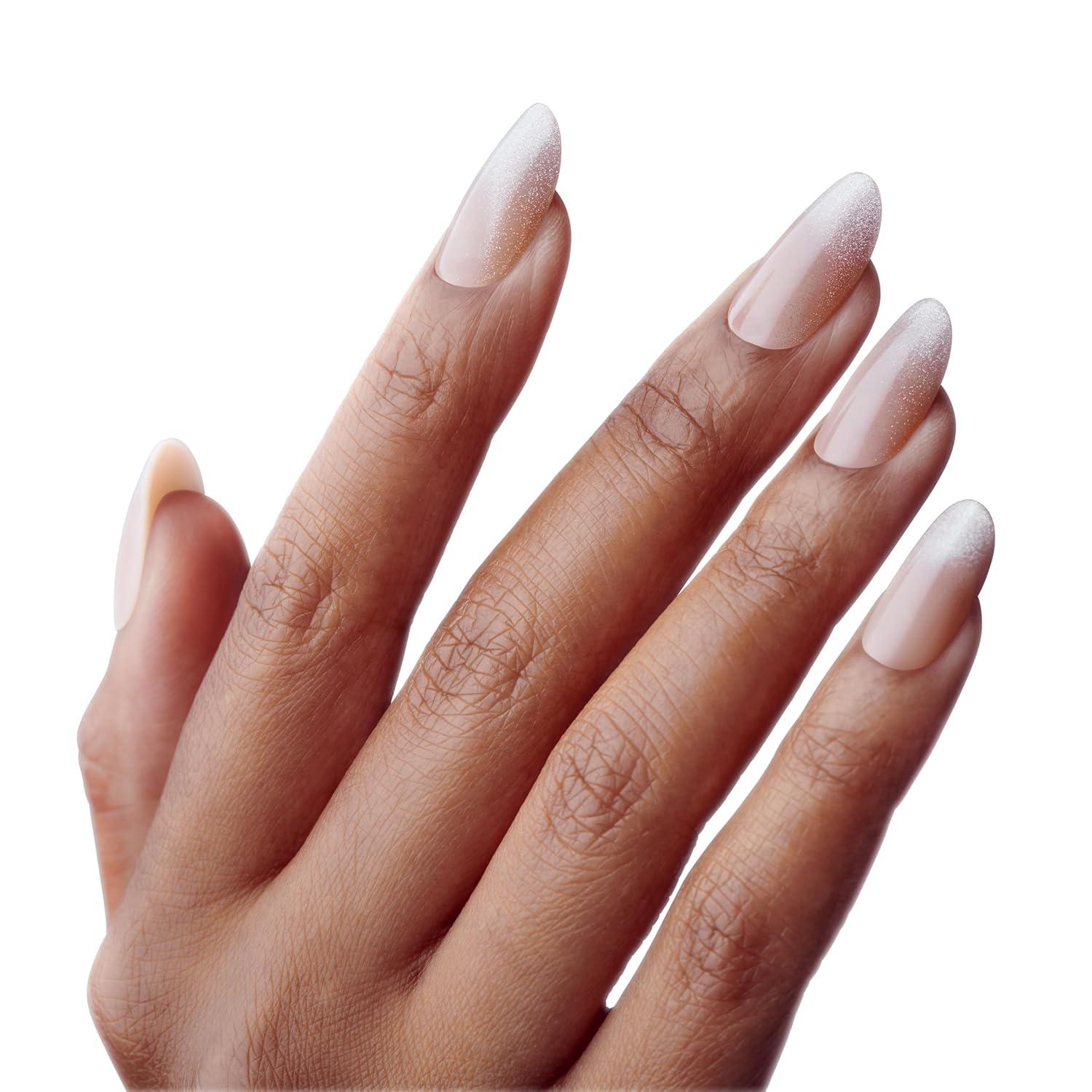 imageKISS Gel Fantasy Press On Nails Nail glue included Dial Me Gray Short Size Oval Shape Includes 28 Nails 2g glue 1 Manicure Stick 1 Mini FileDrama