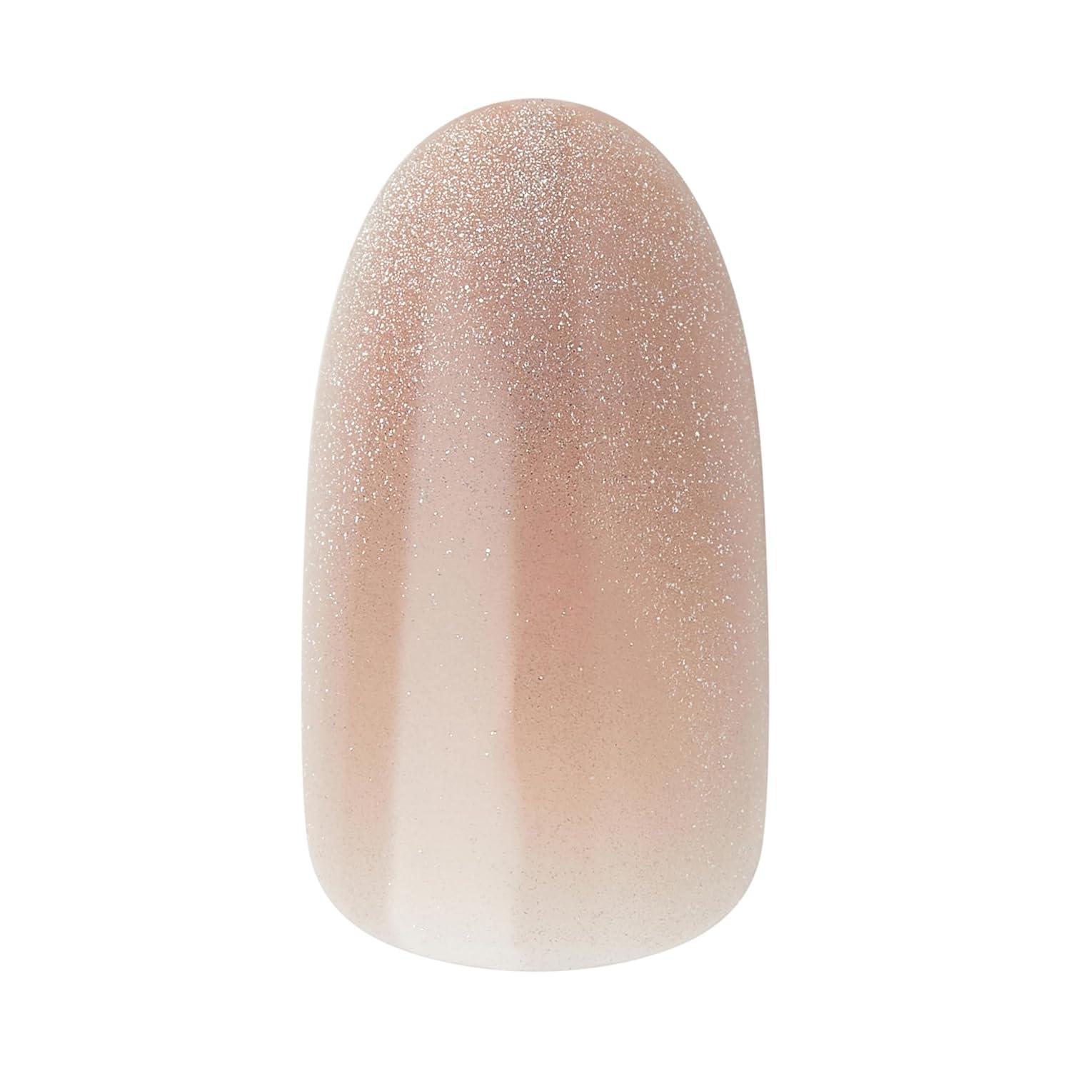 imageKISS Gel Fantasy Press On Nails Nail glue included Dial Me Gray Short Size Oval Shape Includes 28 Nails 2g glue 1 Manicure Stick 1 Mini FileDrama