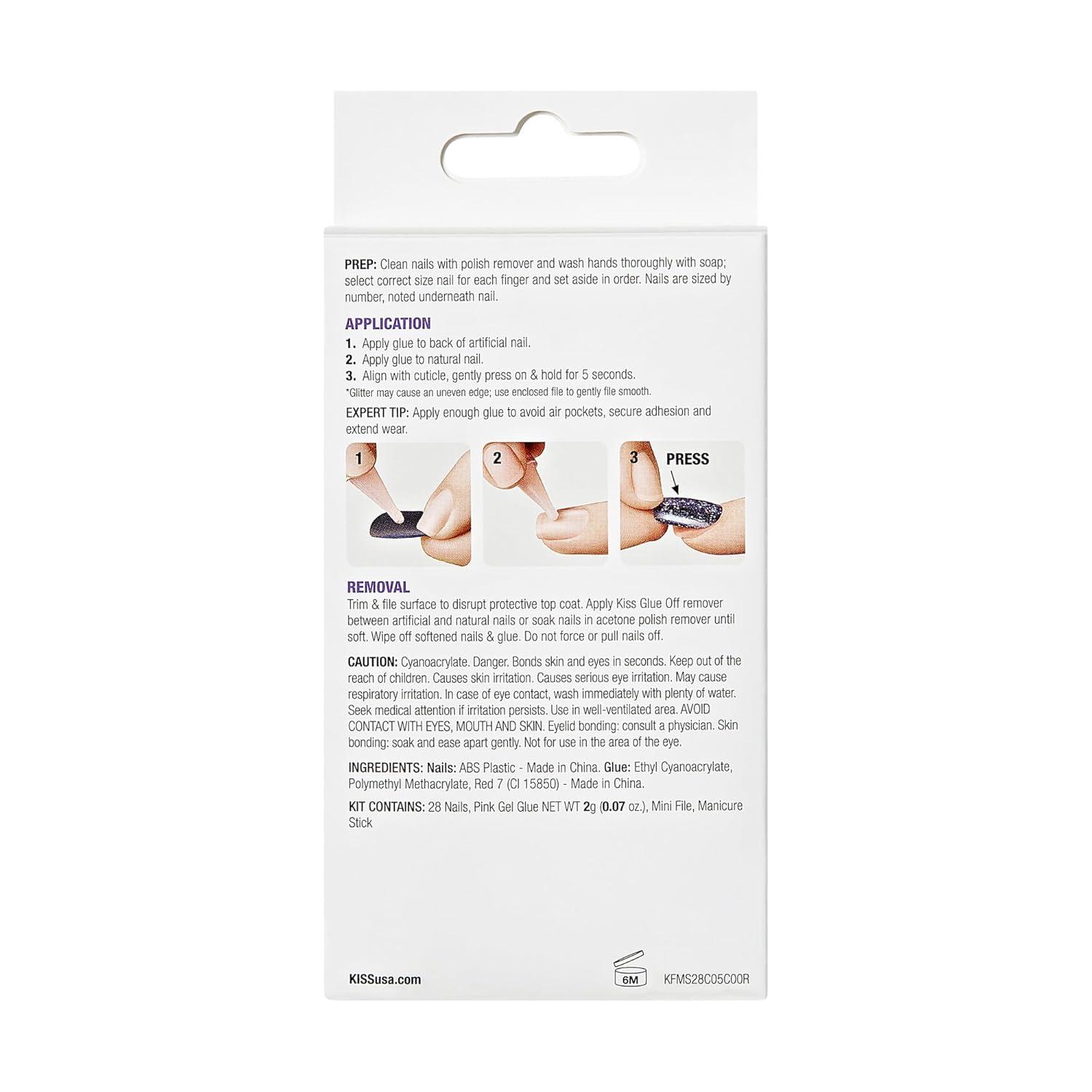 imageKISS Gel Fantasy Press On Nails Nail glue included No Regrets Light Pink Medium Size Almond Shape Includes 28 Nails 2g Glue 1 Manicure Stick 1 Mini fileNo Regrets