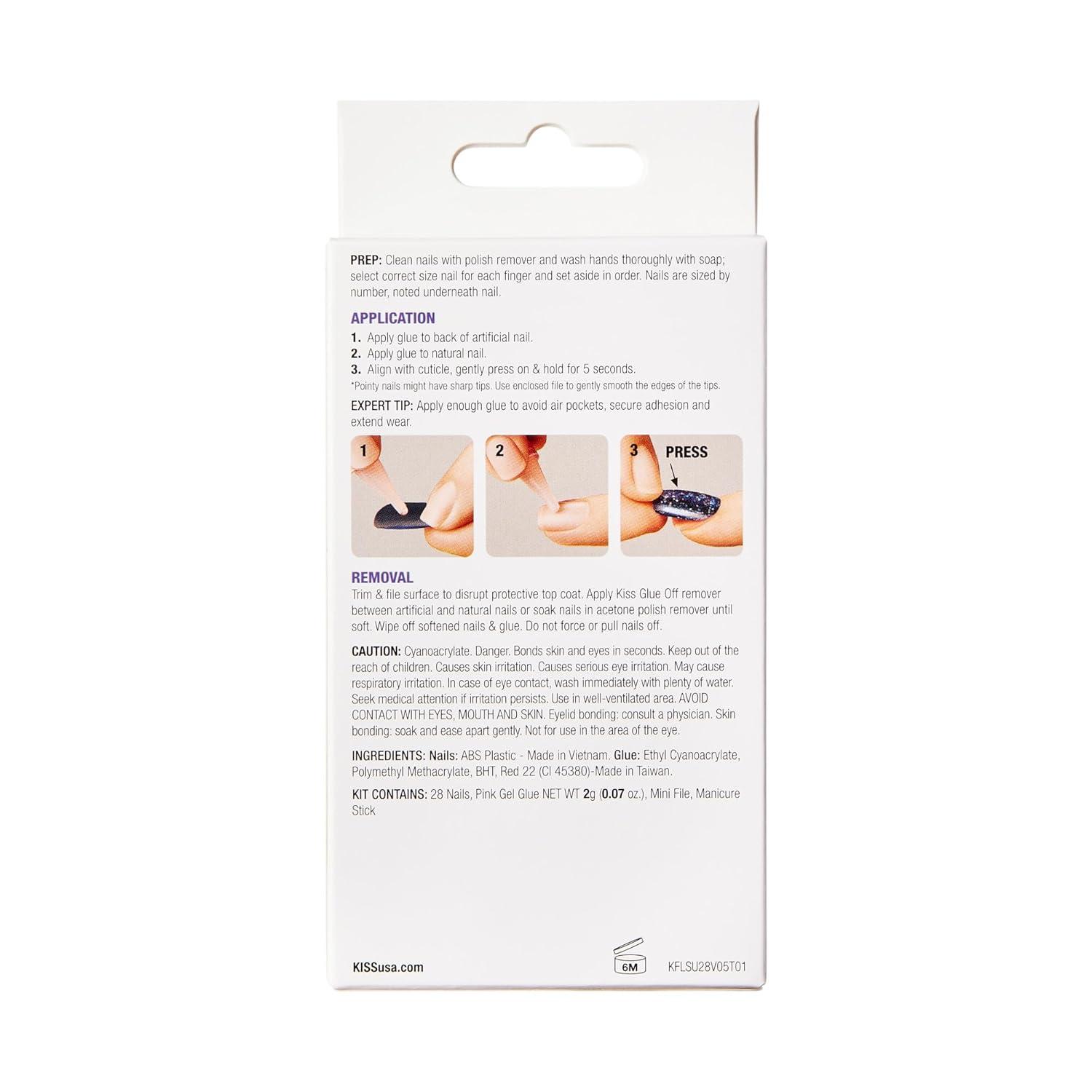 imageKISS Gel Fantasy Press On Nails Nail glue included No Regrets Light Pink Medium Size Almond Shape Includes 28 Nails 2g Glue 1 Manicure Stick 1 Mini fileCountless Times