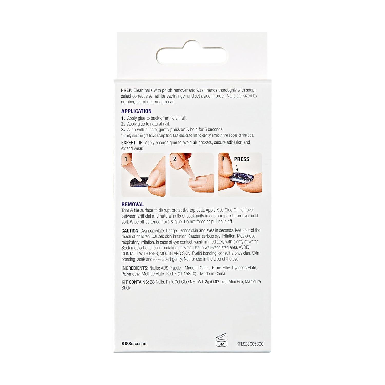 imageKISS Gel Fantasy Press On Nails Nail glue included No Regrets Light Pink Medium Size Almond Shape Includes 28 Nails 2g Glue 1 Manicure Stick 1 Mini fileTrue Color