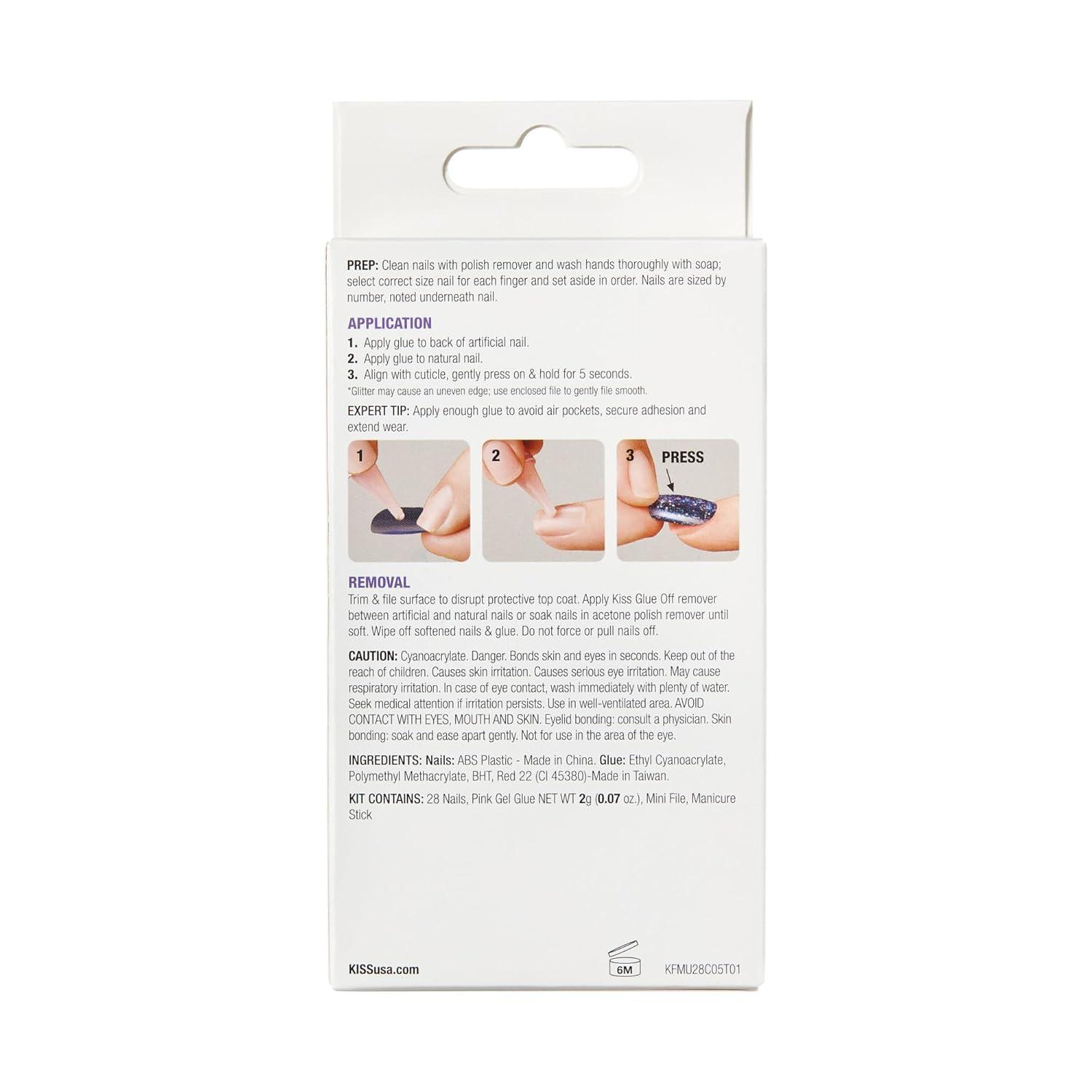 imageKISS Gel Fantasy Press On Nails Nail glue included No Regrets Light Pink Medium Size Almond Shape Includes 28 Nails 2g Glue 1 Manicure Stick 1 Mini fileLetter To Ur EX