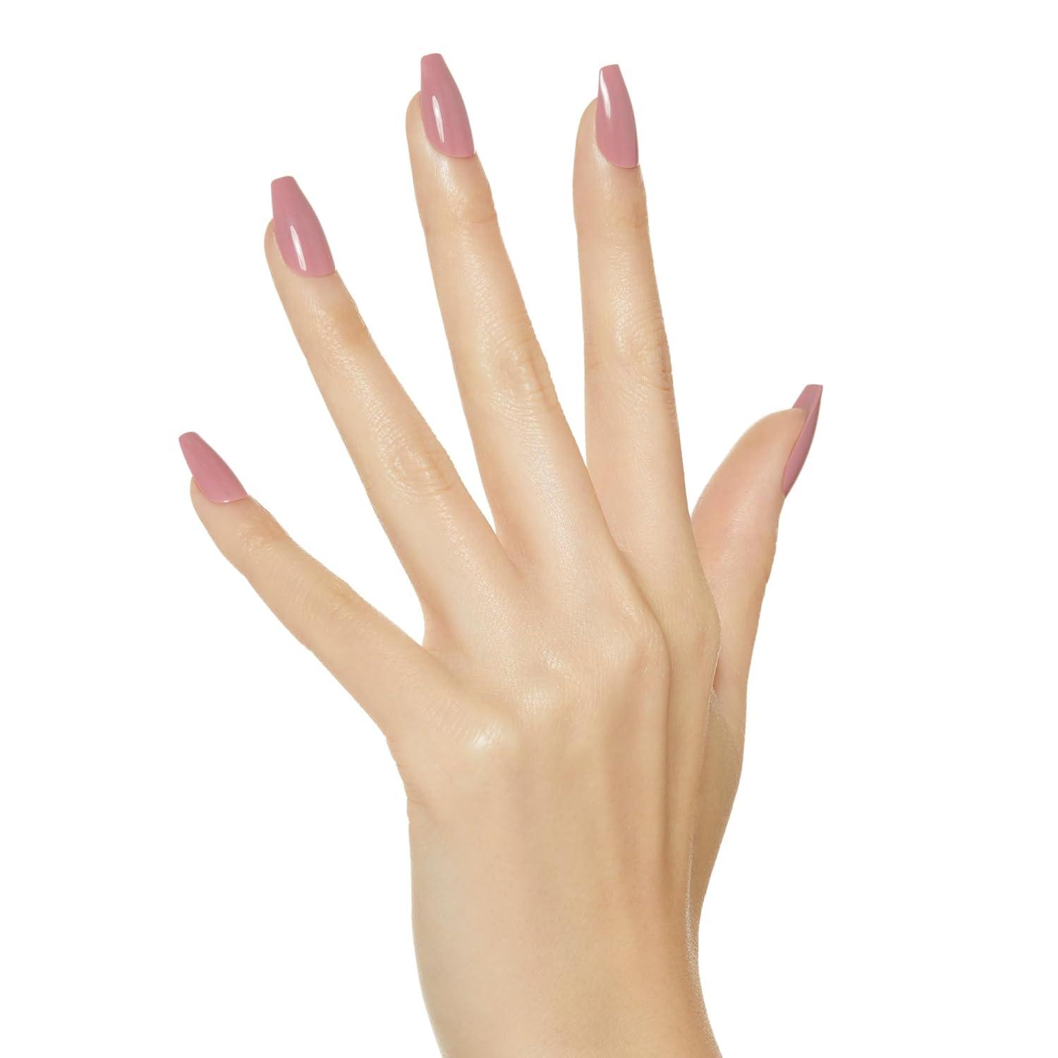 imageKISS Gel Fantasy Press On Nails Nail glue included No Regrets Light Pink Medium Size Almond Shape Includes 28 Nails 2g Glue 1 Manicure Stick 1 Mini fileLetter To Ur EX