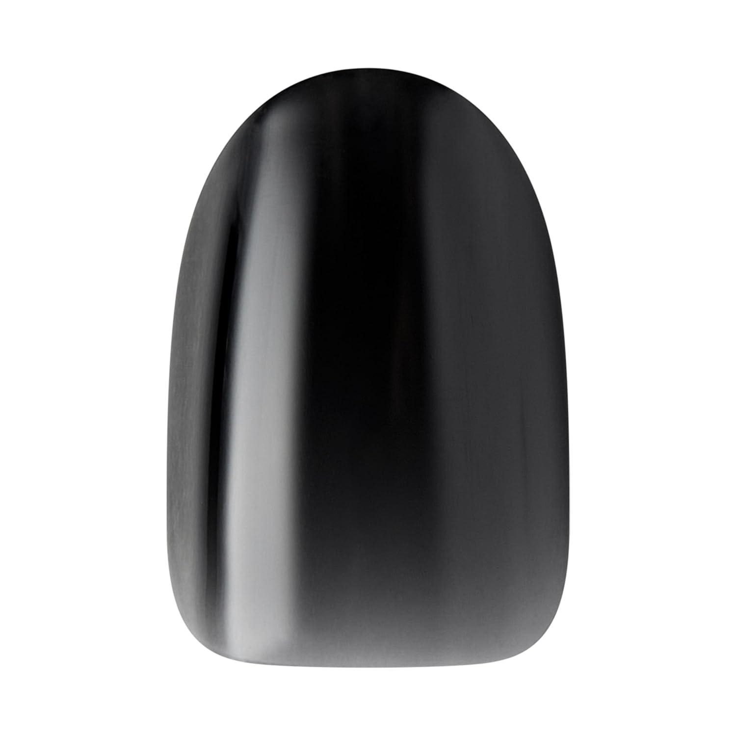 imageKISS Gel Fantasy PressOn Nails Nail glue included Jelly Queen Black Short Size Oval Shape Includes 28 Nails 2g glue 1 Manicure Stick 1 Mini FileBlack