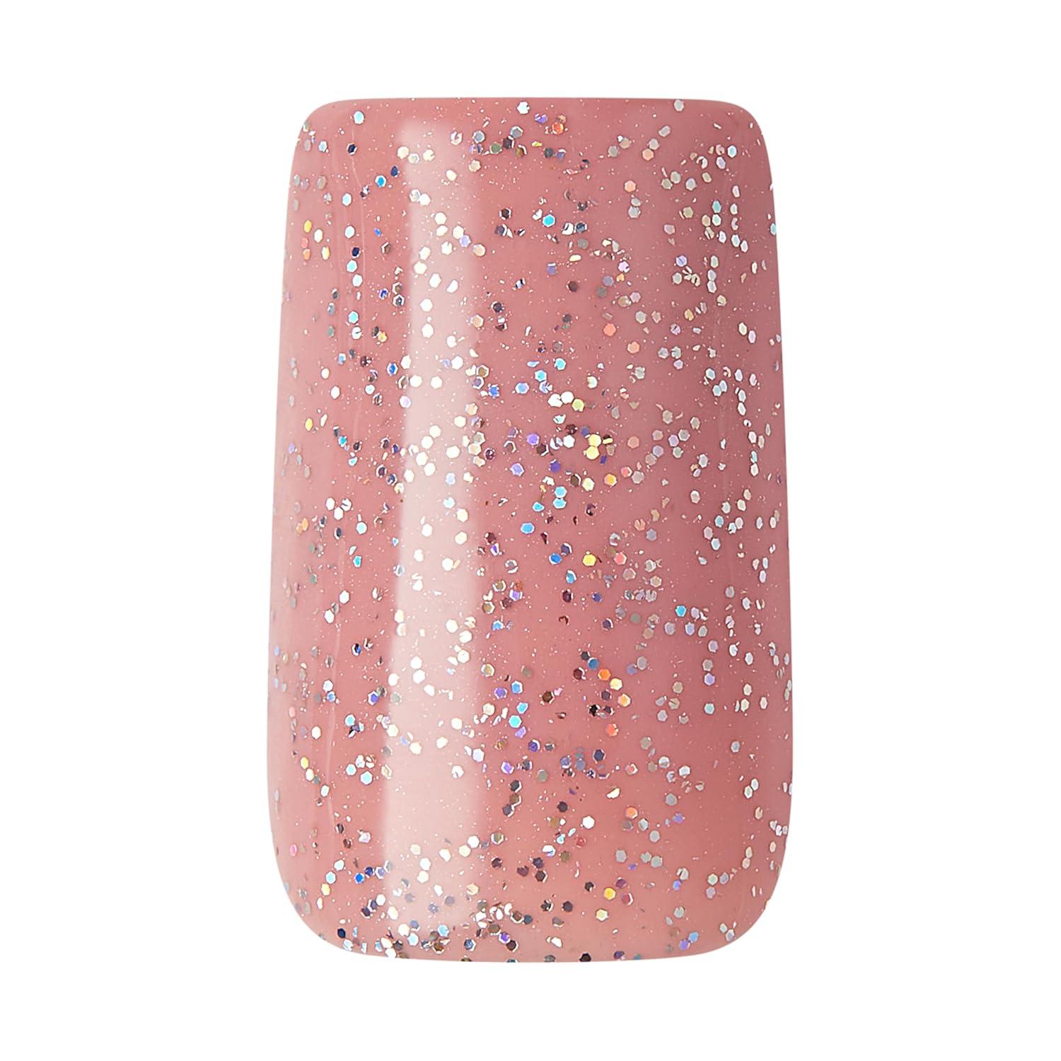imageKISS Gel Fantasy PressOn Nails Nail glue included Pure Love Light Pink Short Size Almond Shape Includes 28 Nails 2G Glue 1 Manicure Stick 1 Mini FileSolid