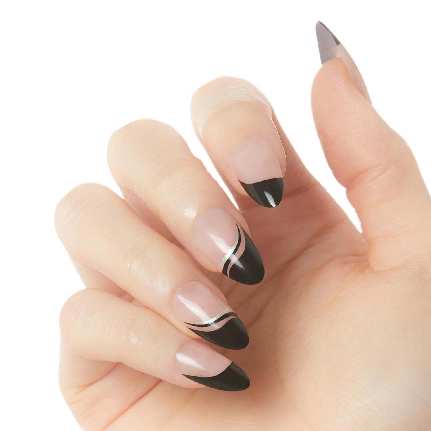 imageKISS Voguish Fantasy Press On Nails Nail glue included clatant Pink Medium Size Almond Shape Includes 28 Nails 2g glue 1 Manicure Stick 1 Mini FileMagnifique