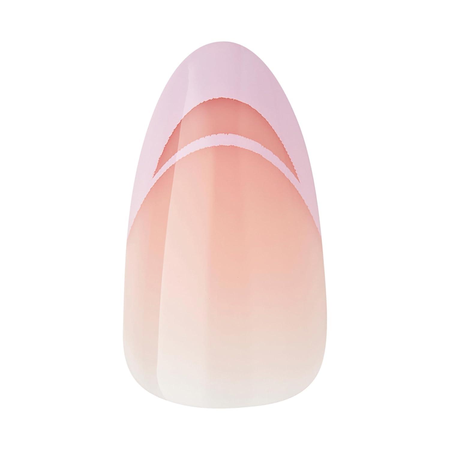 imageKISS Voguish Fantasy Press On Nails Nail glue included clatant Pink Medium Size Almond Shape Includes 28 Nails 2g glue 1 Manicure Stick 1 Mini FileRainy Night