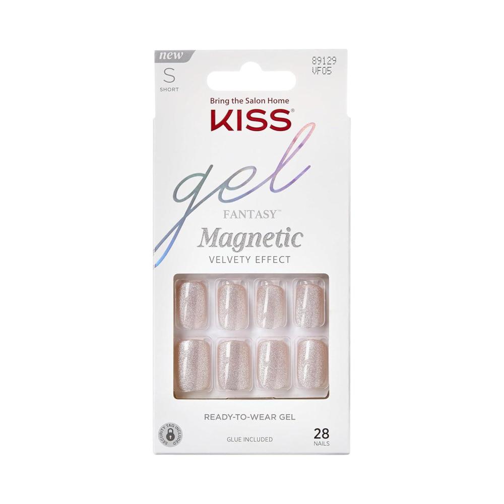 imageKISS Gel Fantasy Press On Nails Nail glue included Chameleon Blue Medium Size Coffin Shape Includes 28 Nails 2g glue 1 Manicure Stick 1 Mini FileDignity