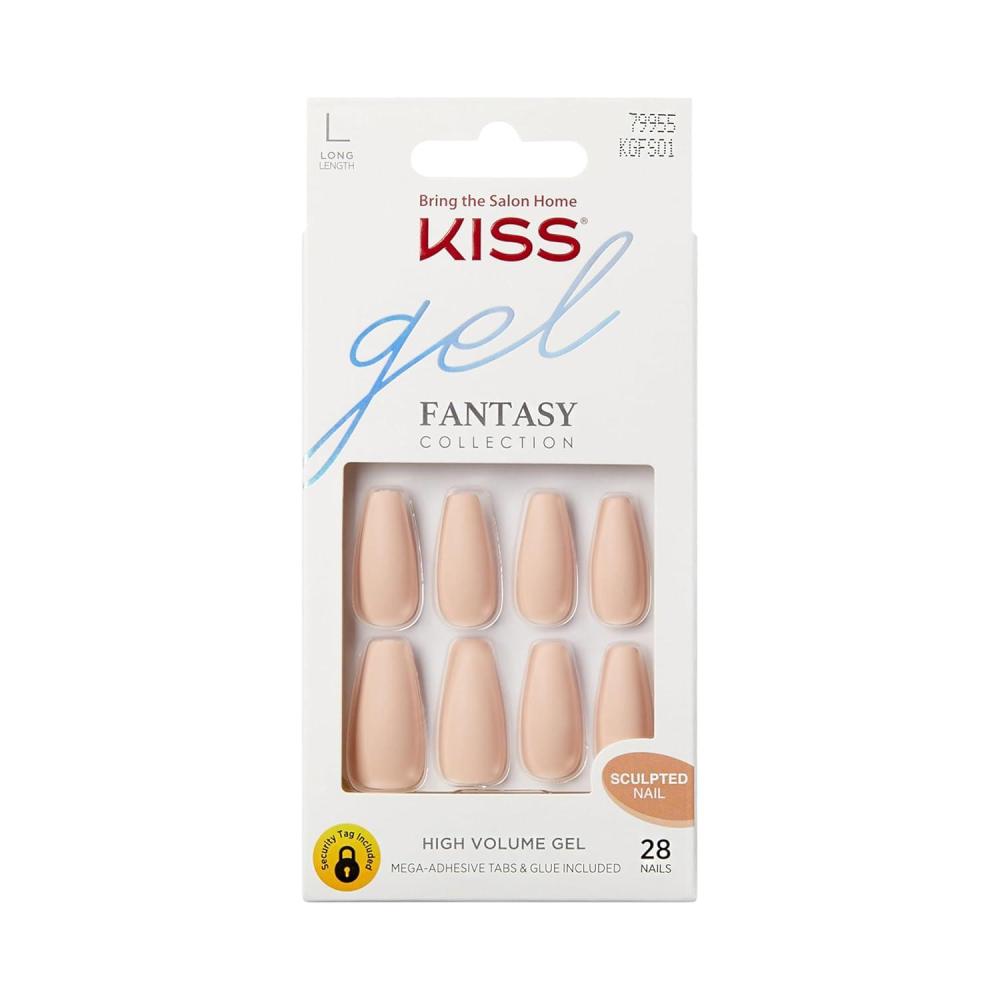 imageKISS Gel Fantasy Press On Nails Nail glue included No Regrets Light Pink Medium Size Almond Shape Includes 28 Nails 2g Glue 1 Manicure Stick 1 Mini file4 the Cause