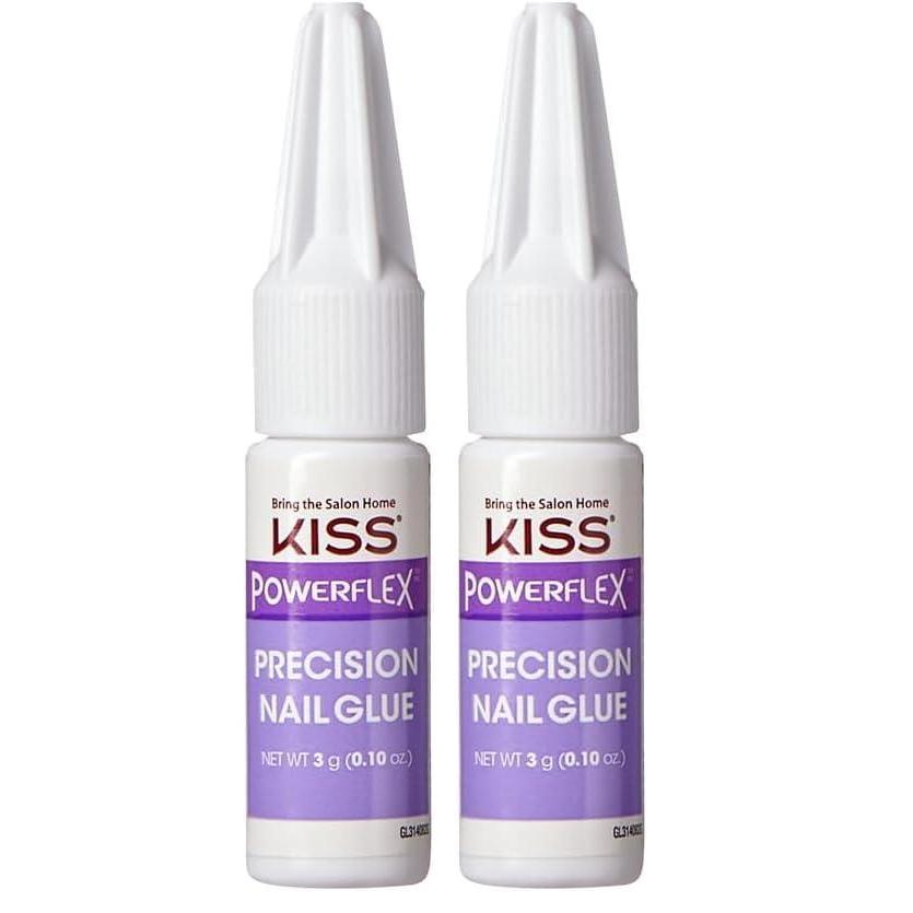 imageKISS Powerflex Precision Nail Glue Instant Drying Nail Adhesive Bonds In Seconds Ultra Hold Flex Formula Point Tip Nozzle For Perfect Application of Artificial Nails ampamp Natural Nail Repair 010 Oz010 Oz Pack of 2