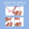 KISS Gel Fantasy Collection Ready-To-Wear Fake Toenails Pedicure Set, Style ‘This is Classic’, with Mini Nail File, Pink Gel Nail Glue & 24 White Smudge-Proof Glue-On Toenails