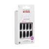 KISS Gel Fantasy Press On Nails, Nail glue included, ‘Jelly Gelée’, Black, Long Size, Square Shape, Includes 28 Nails, 2g glue, 1 Manicure Stick, 1 Mini File