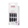 KISS Gel Fantasy Press On Nails, Nail glue included, ‘Jelly Gelée’, Black, Long Size, Square Shape, Includes 28 Nails, 2g glue, 1 Manicure Stick, 1 Mini File