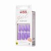 KISS Gel Fantasy, Press On Nails, Nail glue included, ‘No Regrets’, Light Pink, Medium Size, Almond Shape, Includes 28 Nails, 2g Glue, 1 Manicure Stick, 1 Mini file(Purple)
