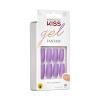 KISS Gel Fantasy, Press On Nails, Nail glue included, ‘No Regrets’, Light Pink, Medium Size, Almond Shape, Includes 28 Nails, 2g Glue, 1 Manicure Stick, 1 Mini file(Purple)