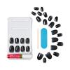 KISS Gel Fantasy, Press-On Nails, Nail glue included, ‘Jelly Queen’, Black, Short Size, Oval Shape, Includes 28 Nails, 2g glue, 1 Manicure Stick, 1 Mini File(Black)