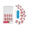 KISS Gel Fantasy, Press-On Nails, Nail glue included, ‘Pure Love’, Light Pink, Short Size, Almond Shape, Includes 28 Nails, 2G Glue, 1 Manicure Stick, 1 Mini File(Solid)