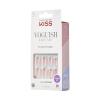 KISS Voguish Fantasy, Press On Nails, Nail glue included, ‘éclatant’, Pink, Medium Size, Almond Shape, Includes 28 Nails, 2g glue, 1 Manicure Stick, 1 Mini File(Bisous)