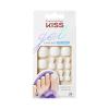 KISS Gel Fantasy Collection Ready-To-Wear Fake Toenails Pedicure Set, Style ‘This is Classic’, with Mini Nail File, Pink Gel Nail Glue & 24 White Smudge-Proof Glue-On Toenails