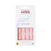 KISS Gel Fantasy, Press On Nails, Nail glue included, ‘After Last Night’, Light Pink, Short Size, Squoval Shape, Includes 28 Nails, 2g glue, 1 Manicure Stick, 1 Mini File(After Last Night)