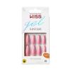 KISS Gel Fantasy, Press On Nails, Nail glue included, ‘No Regrets’, Light Pink, Medium Size, Almond Shape, Includes 28 Nails, 2g Glue, 1 Manicure Stick, 1 Mini file(Countless Times)