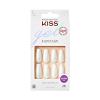 KISS Gel Fantasy, Press On Nails, Nail glue included, ‘No Regrets’, Light Pink, Medium Size, Almond Shape, Includes 28 Nails, 2g Glue, 1 Manicure Stick, 1 Mini file(True Color)