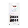 KISS Gel Fantasy, Press-On Nails, Nail glue included, ‘Jelly Queen’, Black, Short Size, Oval Shape, Includes 28 Nails, 2g glue, 1 Manicure Stick, 1 Mini File(Black)