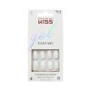 KISS Gel Fantasy, Press-On Nails, Nail glue included, ‘Pure Love’, Light Pink, Short Size, Almond Shape, Includes 28 Nails, 2G Glue, 1 Manicure Stick, 1 Mini File(Happy Hands)