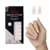 KISS Salon X-tend, Press-On Nails, Nail glue included, ‘Red Flags’, Light Pink, Medium Size, Almond Shape, Includes 30 Nails, 5Ml Led Soft Gel Adhesive, 1 Manicure Stick, 1 New Mini File, New Prep Pad(Beige)