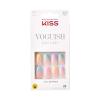 KISS Voguish Fantasy, Press On Nails, Nail glue included, ‘éclatant’, Pink, Medium Size, Almond Shape, Includes 28 Nails, 2g glue, 1 Manicure Stick, 1 Mini File(Disco Ball)