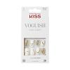 KISS Voguish Fantasy, Press On Nails, Nail glue included, ‘éclatant’, Pink, Medium Size, Almond Shape, Includes 28 Nails, 2g glue, 1 Manicure Stick, 1 Mini File(Glam and Glow)