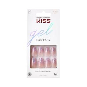 KISS Gel Fantasy, Press On Nails, Nail glue included, ‘After Last Night’, Light Pink, Short Size, Squoval Shape, Includes 28 Nails, 2g glue, 1 Manicure Stick, 1 Mini File(Winter Sparks)