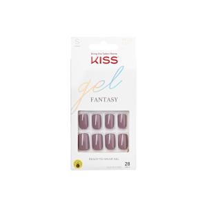 KISS Gel Fantasy, Press On Nails, Nail glue included, ‘After Last Night’, Light Pink, Short Size, Squoval Shape, Includes 28 Nails, 2g glue, 1 Manicure Stick, 1 Mini File(Temporary Feels)