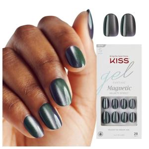 KISS Gel Fantasy, Press On Nails, Nail glue included, ‘Dial Me’, Gray, Short Size, Oval Shape, Includes 28 Nails, 2g glue, 1 Manicure Stick, 1 Mini File(Dial Me)