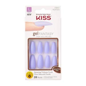 KISS Gel Fantasy, Press On Nails, Nail glue included, ‘No Regrets’, Light Pink, Medium Size, Almond Shape, Includes 28 Nails, 2g Glue, 1 Manicure Stick, 1 Mini file(Night After)