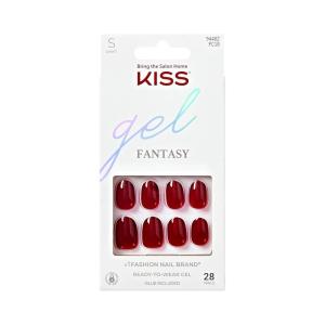 KISS Gel Fantasy, Press-On Nails, Nail glue included, ‘Pure Love’, Light Pink, Short Size, Almond Shape, Includes 28 Nails, 2G Glue, 1 Manicure Stick, 1 Mini File(One Call)