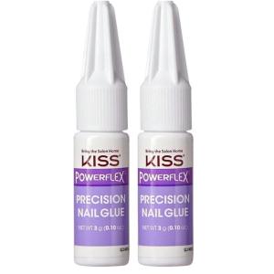 KISS Powerflex Precision Nail Glue, Instant Drying Nail Adhesive Bonds In Seconds, Ultra Hold Flex Formula, Point Tip Nozzle For Perfect Application of Artificial Nails & Natural Nail Repair, 0.10 Oz.(0.10 Oz (Pack of 2))