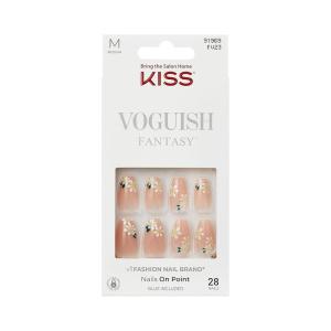 KISS Voguish Fantasy, Press On Nails, Nail glue included, ‘éclatant’, Pink, Medium Size, Almond Shape, Includes 28 Nails, 2g glue, 1 Manicure Stick, 1 Mini File(4 Wheel Drive)