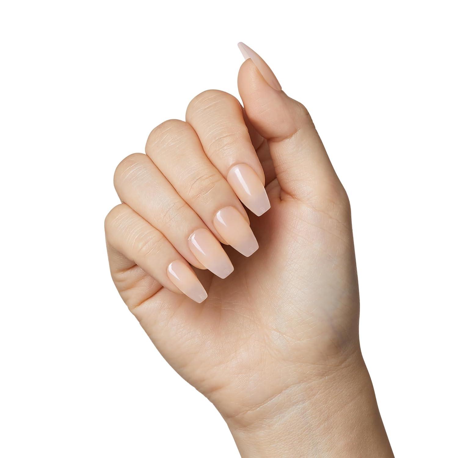 imageKISS Bare but Better Press On Nails Glossy Pink Short Length Square Shape 28 Fake Nails Pink Gel Nail Glue Net Wt 2g 007 Oz Mini Nail File ampamp Manicure StickEmbrace It