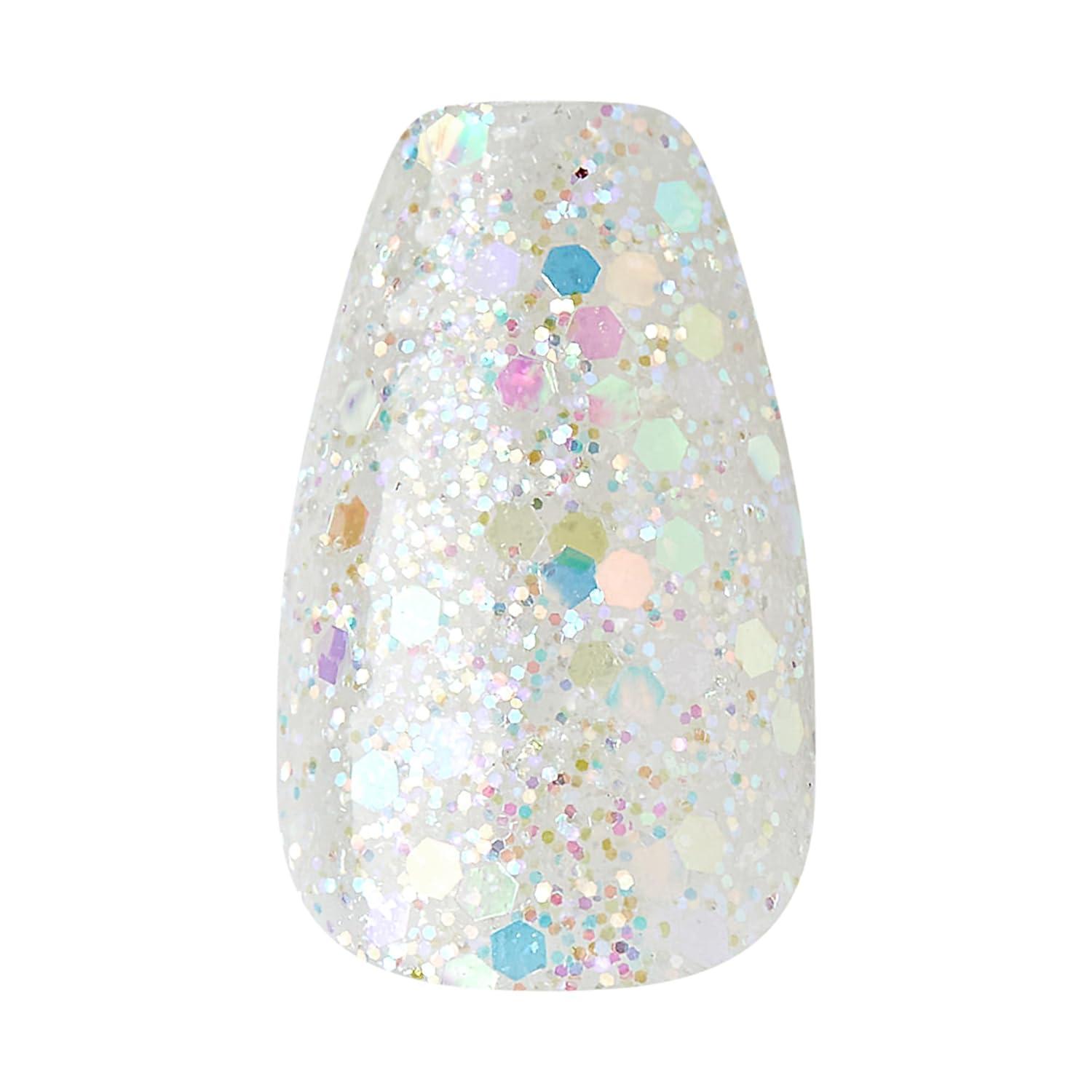 imageKISS Gel Fantasy Press On Nails Nail glue included Dancin Offwhite Short Size Oval Shape Includes 28 Nails 2g glue 1 Manicure Stick 1 Mini File31 Piece Set