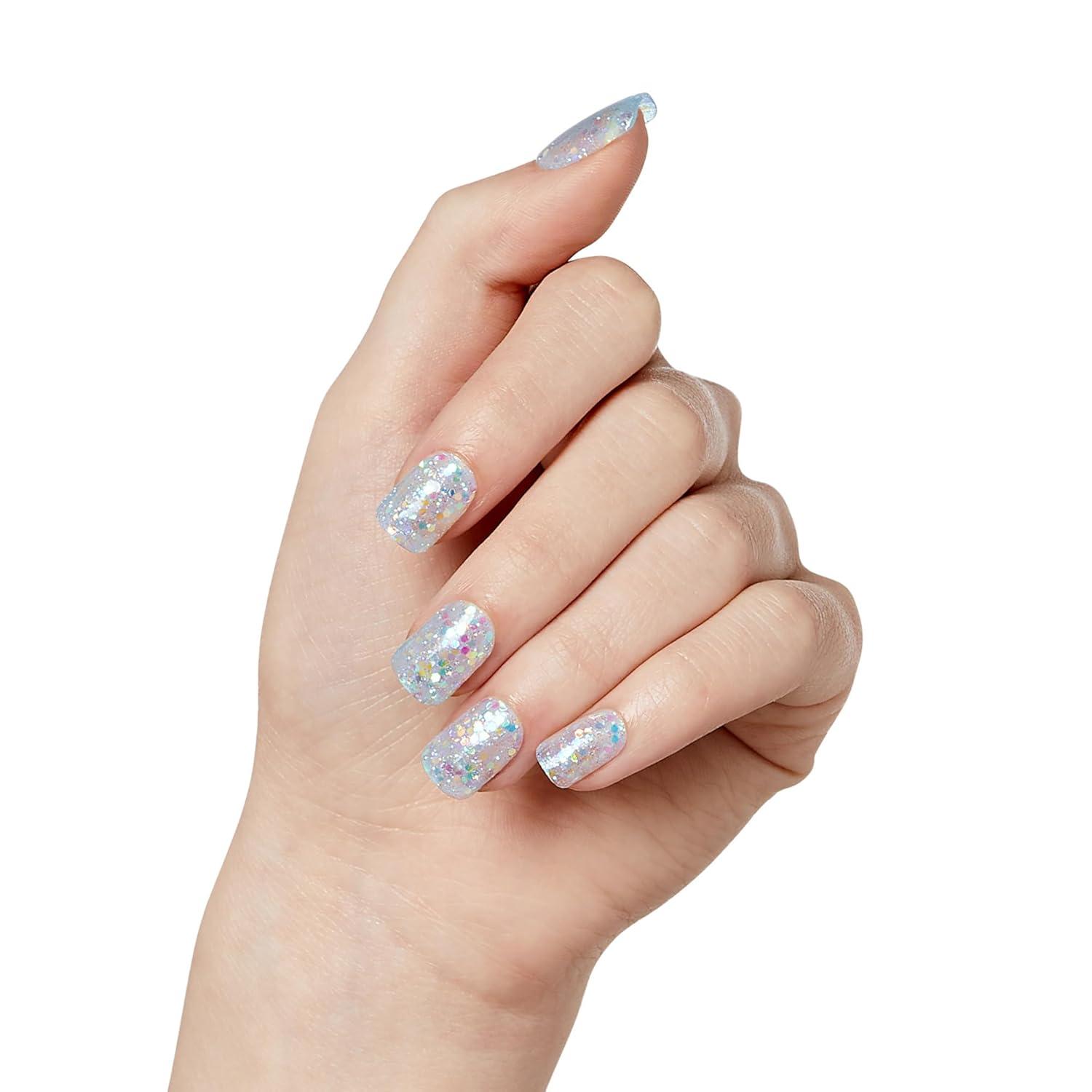 imageKISS Gel Fantasy Press On Nails Nail glue included Dancin Offwhite Short Size Oval Shape Includes 28 Nails 2g glue 1 Manicure Stick 1 Mini File31 Piece Set