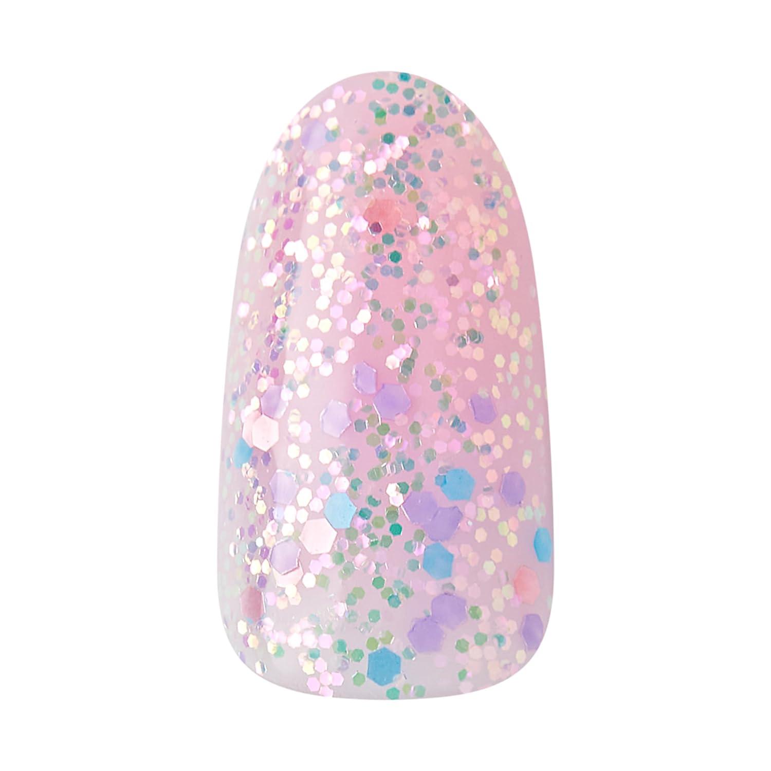 imageKISS Gel Fantasy Press On Nails Nail glue included Dancin Offwhite Short Size Oval Shape Includes 28 Nails 2g glue 1 Manicure Stick 1 Mini File31 Piece Set