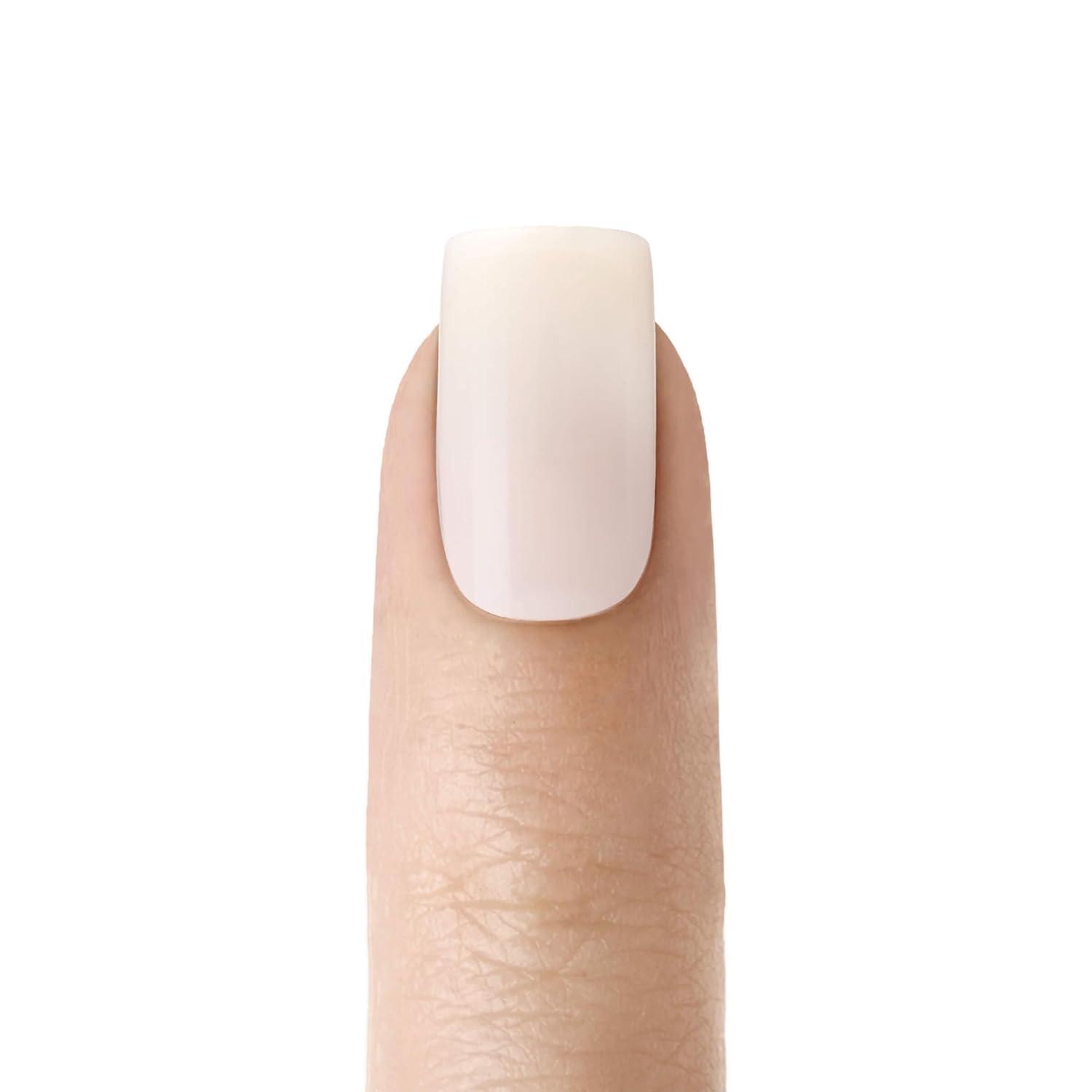 imageKISS Salon Acrylic French Tip Press On Nails Chic Beats Natural Nude Short Squoval Nail Kit with 28 Fake Nails Pink Gel Nail Glue 2g Mini Nail File ampamp Manicure StickBrief Encounter
