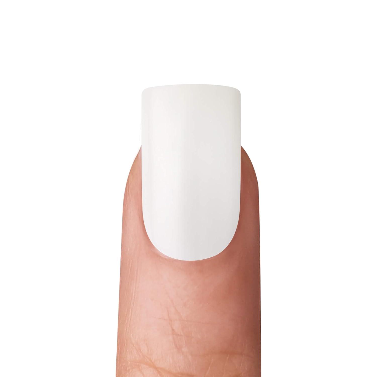 imageKISS Salon Acrylic French Tip Press On Nails Chic Beats Natural Nude Short Squoval Nail Kit with 28 Fake Nails Pink Gel Nail Glue 2g Mini Nail File ampamp Manicure StickEuphoria
