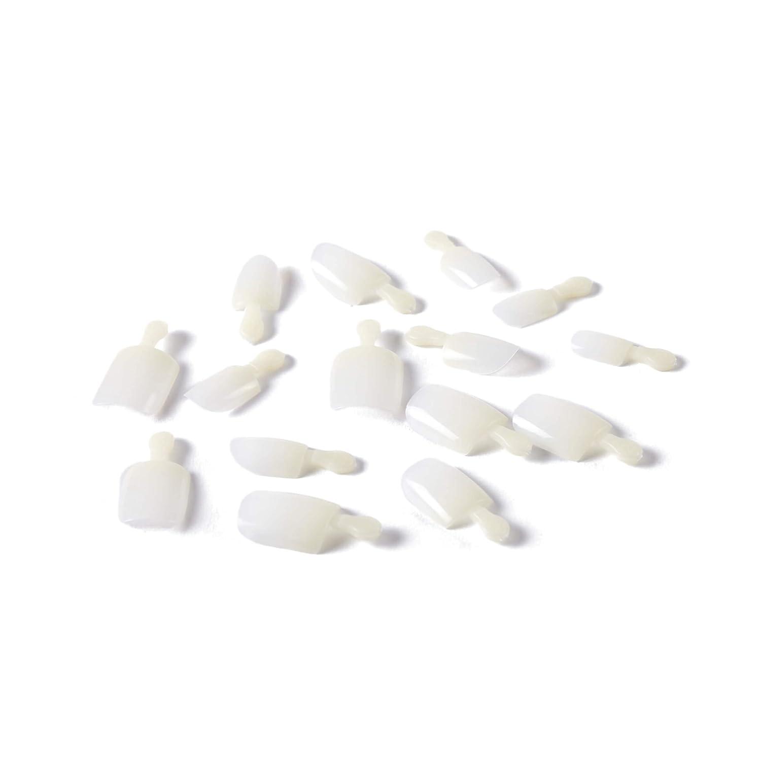 imageKISS Salon Acrylic French Tip Press On Nails Chic Beats Natural Nude Short Squoval Nail Kit with 28 Fake Nails Pink Gel Nail Glue 2g Mini Nail File ampamp Manicure StickBrief Encounter