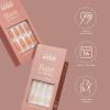 KISS Bare but Better Press On Nails Almond, ‘Chemistry’, Red, Medium Length, Nail Kit Includes 28 Sculpted Fake Nails, Pink Gel Nail Glue 2g (0.07 oz.), Manicure Stick, Mini Nail File(No More Naps)
