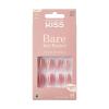 KISS Bare but Better Press On Nails, Glossy Pink, Short Length, Square Shape, 28 Fake Nails, Pink Gel Nail Glue Net Wt. 2g (0.07 Oz.), Mini Nail File, & Manicure Stick(Nude Nude)