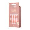 KISS Bare but Better Press On Nails, Glossy Pink, Short Length, Square Shape, 28 Fake Nails, Pink Gel Nail Glue Net Wt. 2g (0.07 Oz.), Mini Nail File, & Manicure Stick(Nude Glow)